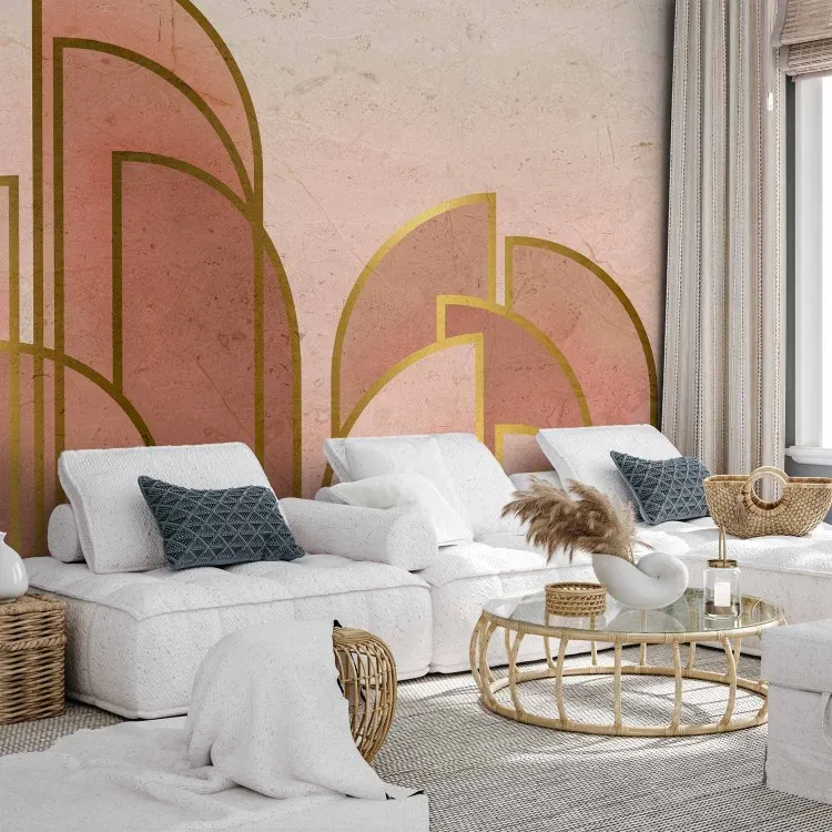 Astrazione rosa con archi - composizione geometrica in stile art deco