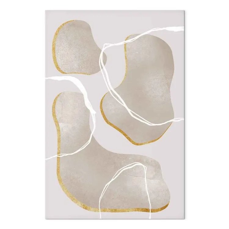 Frammenti di marmo grigio - Astrazione beige in stile scandi boho