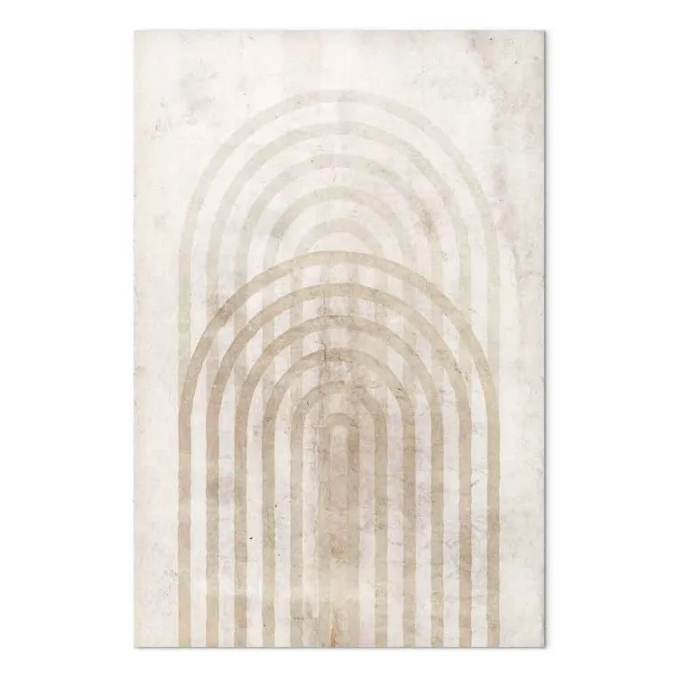 Cerchi marroni - astrazione con figure geometriche su uno sfondo beige