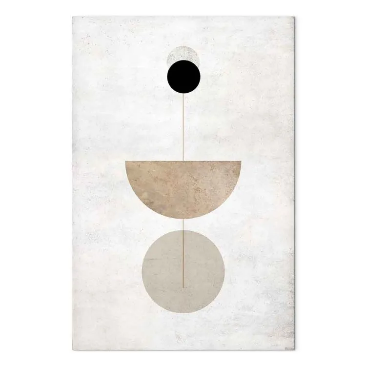 Ruote e semicirchi grigi-neri - Astrazione con figure geometriche