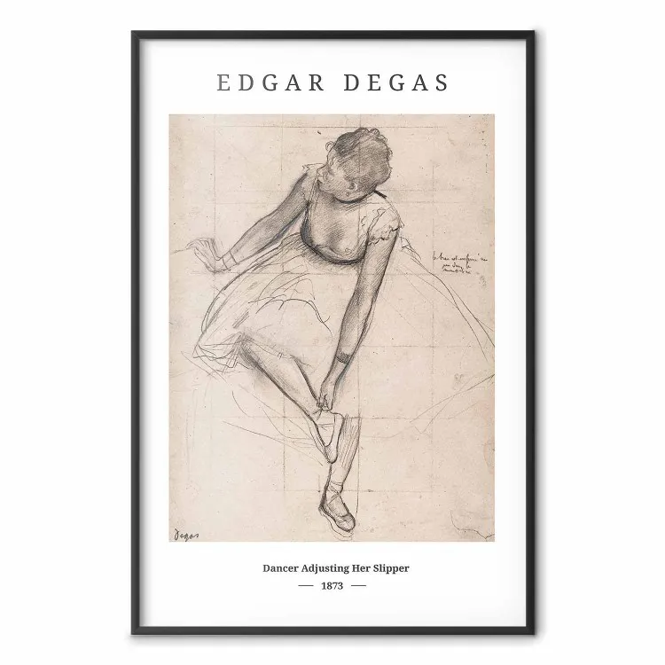 Edgar Degas: Ballerina che aggiusta la scarpetta - donna e testo nero