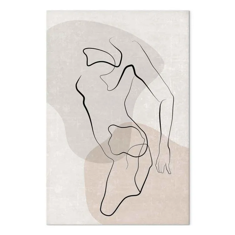 Desideri sognati - un'illustrazione minimalista di una silhouette femminile in stile lineart, decorazione d'interni ideale nello stile scandinavo