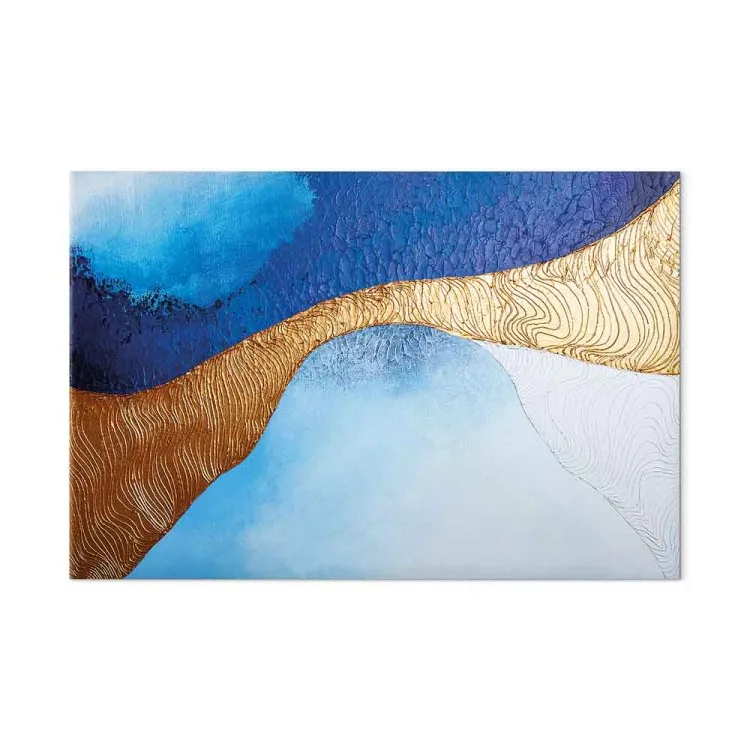 Bocca d'oro (1 pezzo) largo - astrazione moderna su sfondo blu