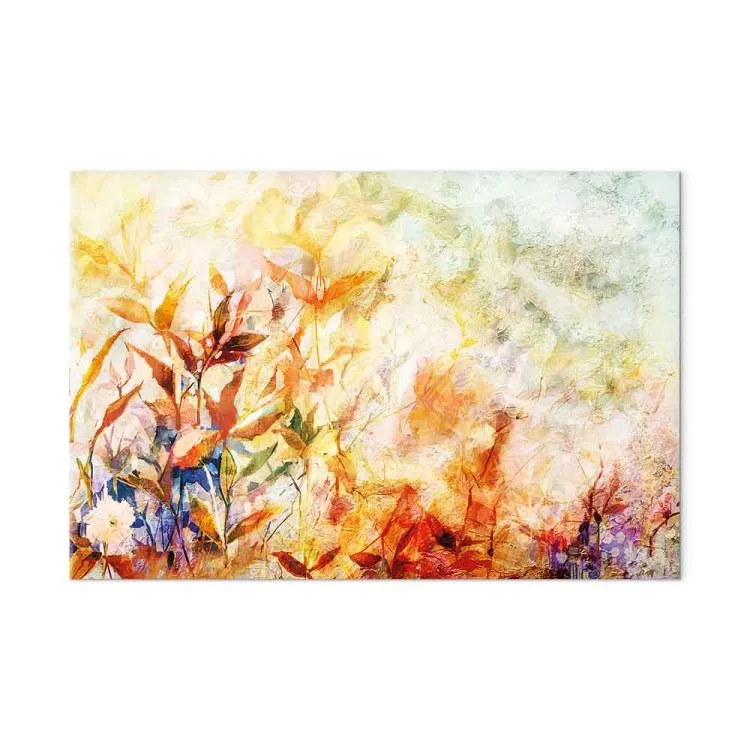 Prato dipinto (1 pezzo) - paesaggio colorato con fiori