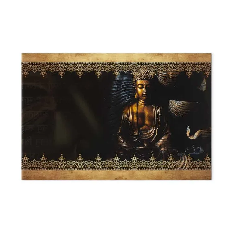 Fede dorata (1 pezzo) largo - composizione orientale in stile Zen
