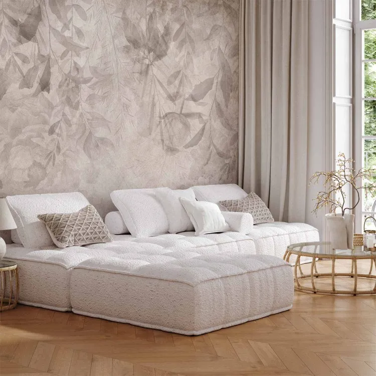 Rami beige - composizione astratta con motivo ispirato alla natura