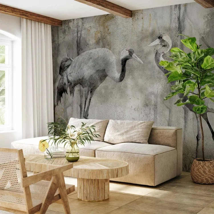 Amore degli uccelli in primavera- tema animale in tonalità grigie