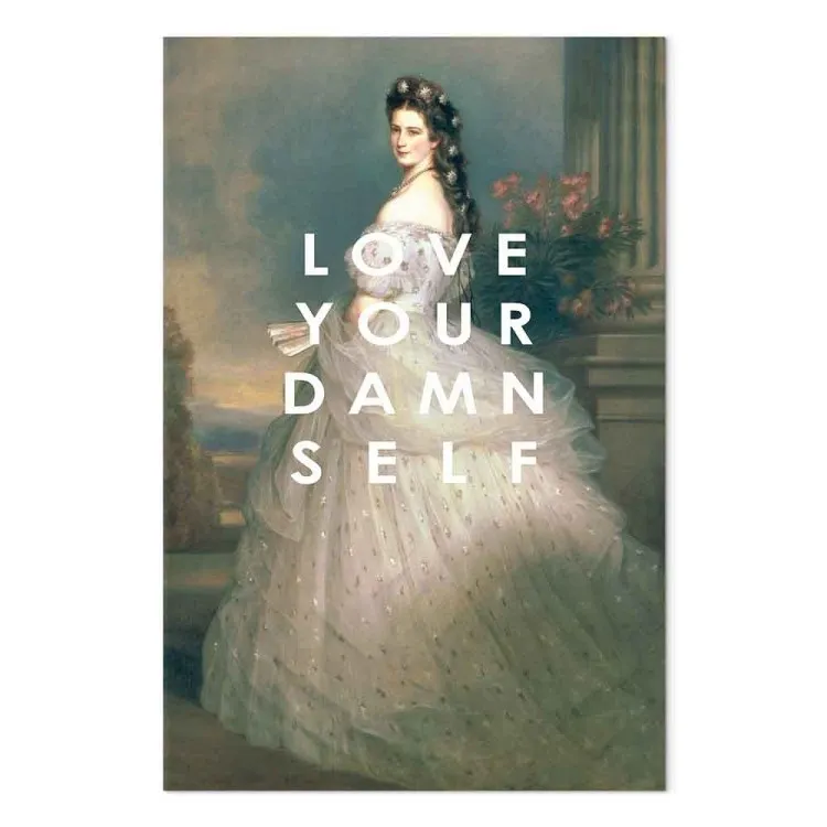 Love Your Damn Self (1-pezzo) verticale - figura femminile e scritte