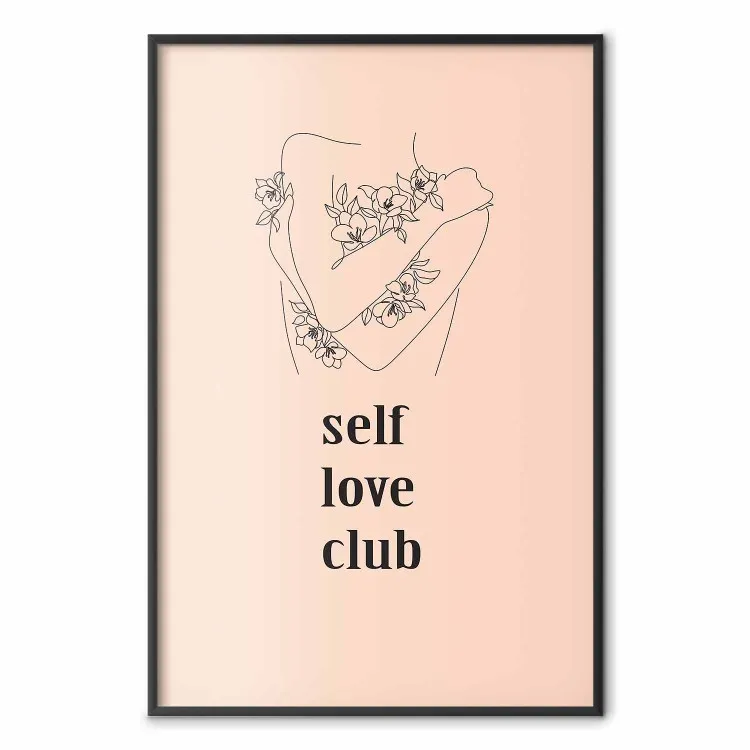 Club dell'amor proprio - lineart di donna e testi su pastello