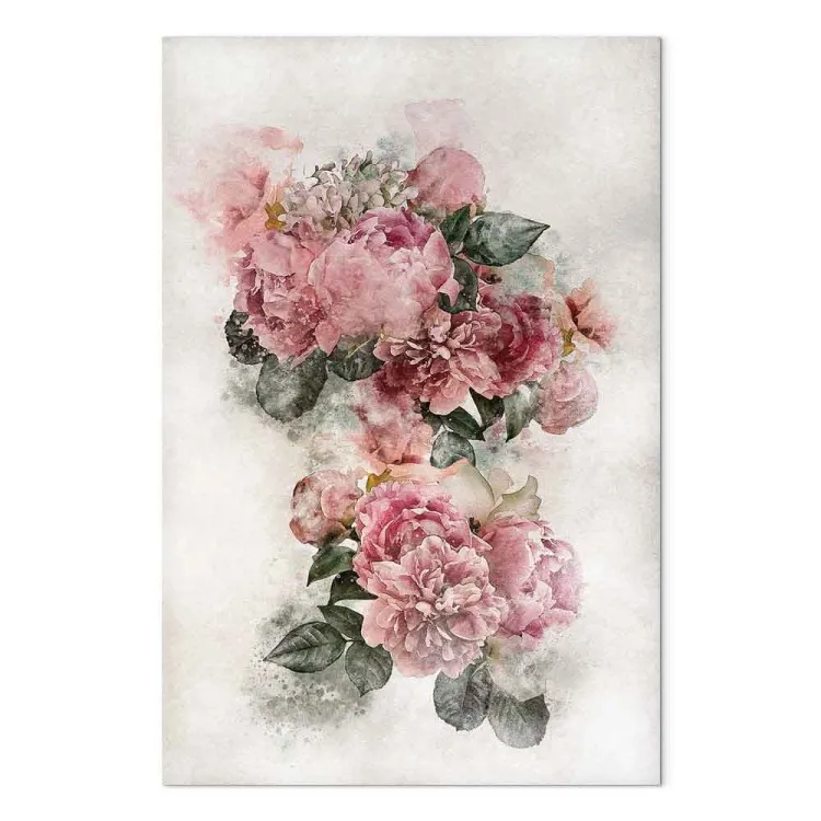 Peonie in fiore (1 parte) - Fiori rosa e sfondo chiaro