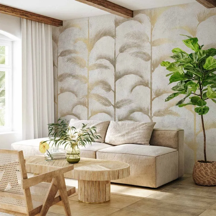 Gaj palmare bianco - astrazione con palme argentate in stile art deco