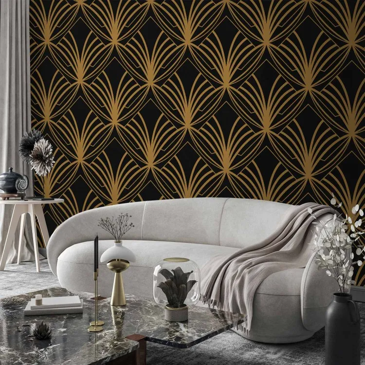 Età dorata - pattern regolare con forme fantasiose su sfondo scuro