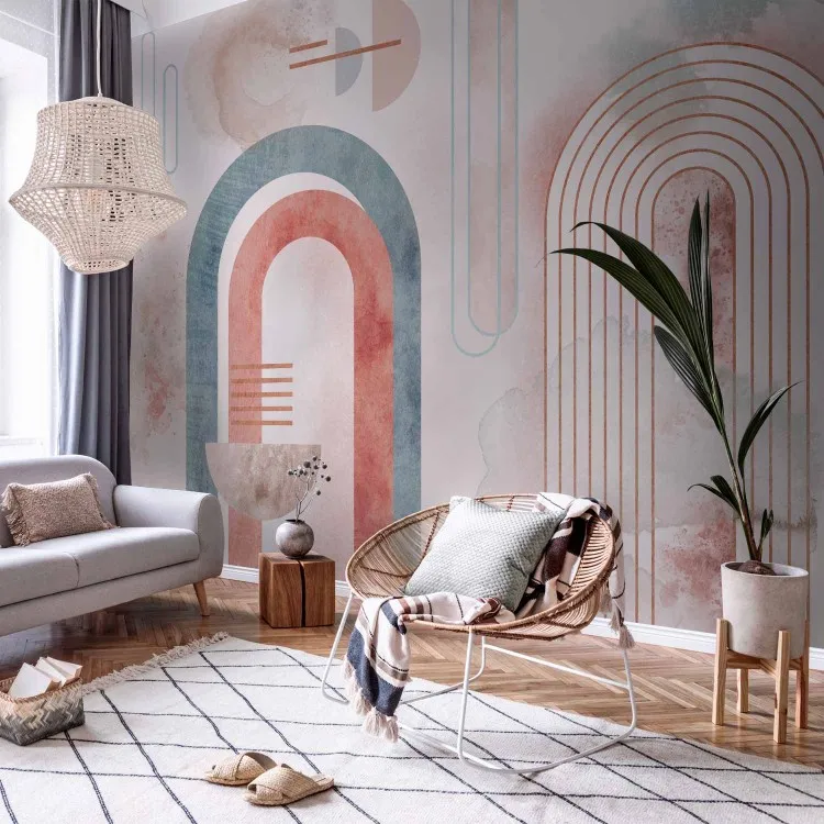 Astrazione - sfondo geometrico nei toni del blu e rosso