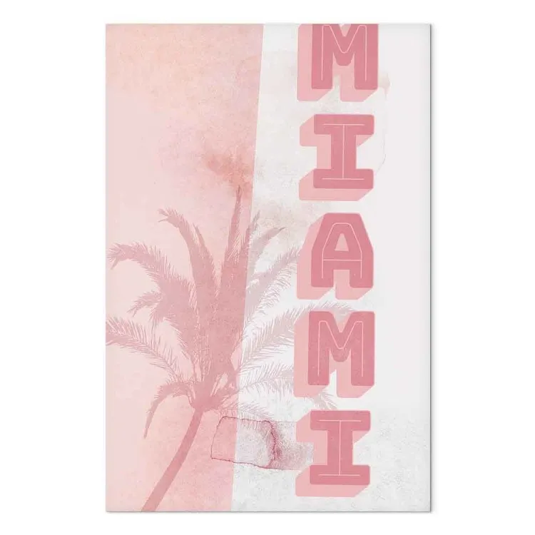 Neon città (1 parte) - scritta Miami rosa su sfondo di palma alta