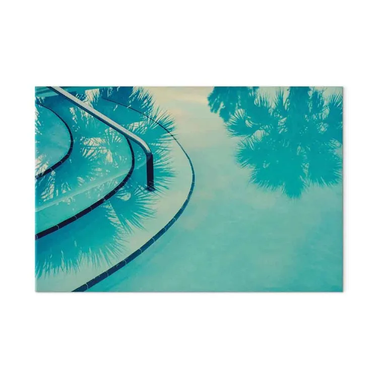 In Florida (1 parte) - paesaggio blu e riflesso di palma nell'acqua