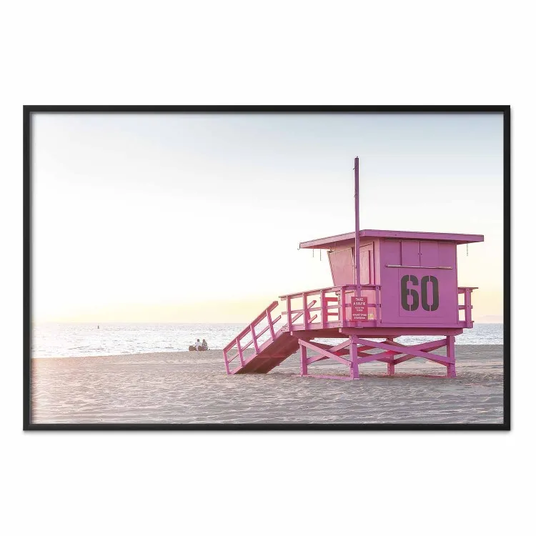 Tramonto - vista della sede dei bagnini sulla spiaggia di Miami