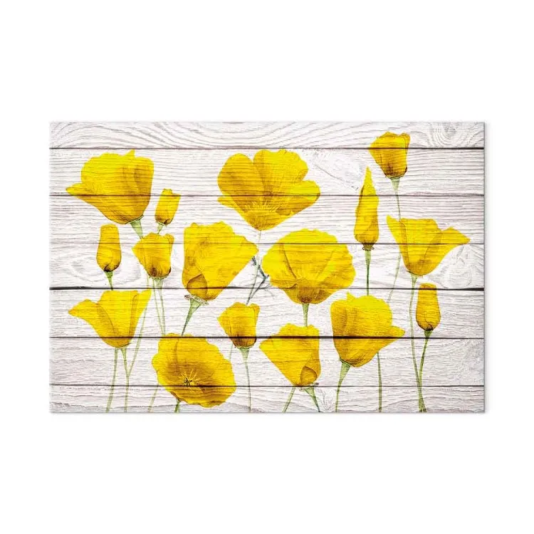 Fiori gialli (1 parte) - piante limone su sfondo legno chiaro