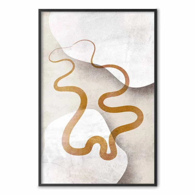 Nastro ondeggiante - forma arancione su sfondo bianco e beige