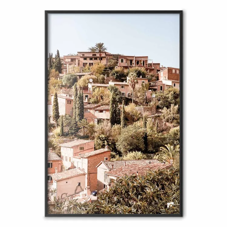 Villaggio in cima alla collina - veduta di case spagnole