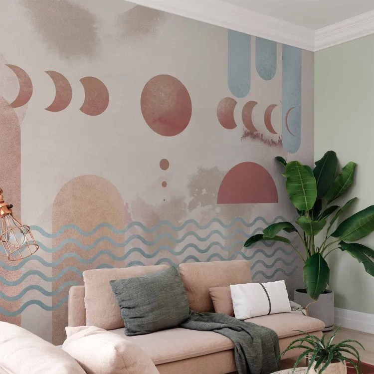 Sky Abstraction - Graphic Suggesting a View of the River and the Phases of the Moon