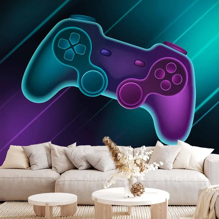 Gamer Gadget - Console Pad in Neon Colors on a Dark Background