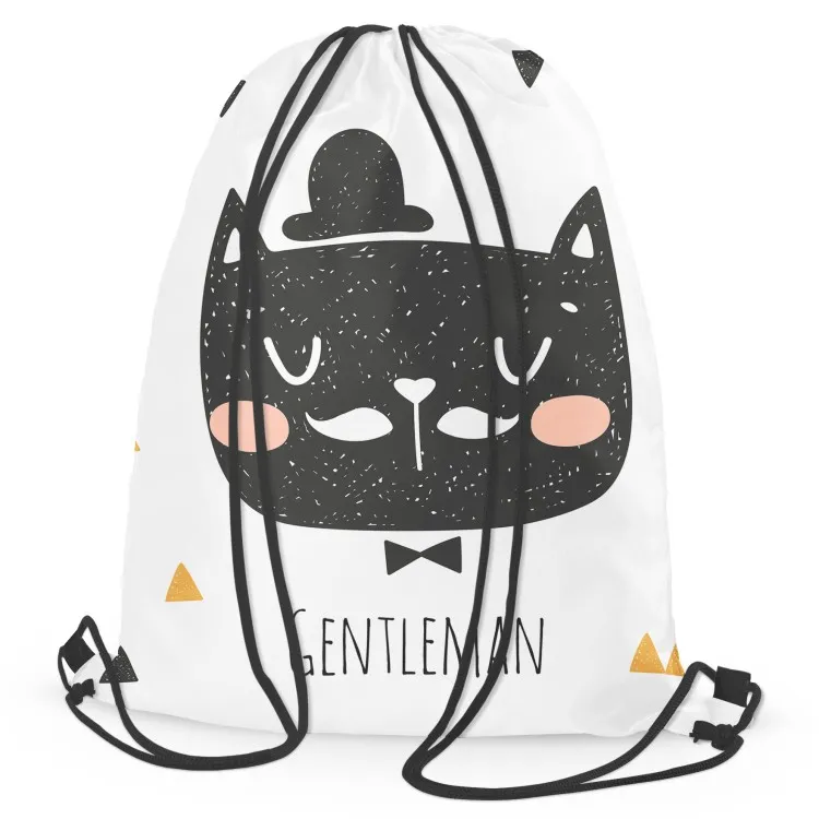 Gatto dandy bombetta - stile scandi, iscrizione