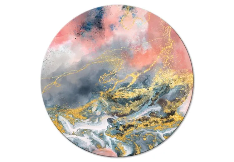 Espressione pastello - striature dorate su bolle rosa e blu