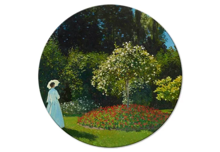 Donna in giardino, Claude Monet - paesaggio primaverile di vegetazione