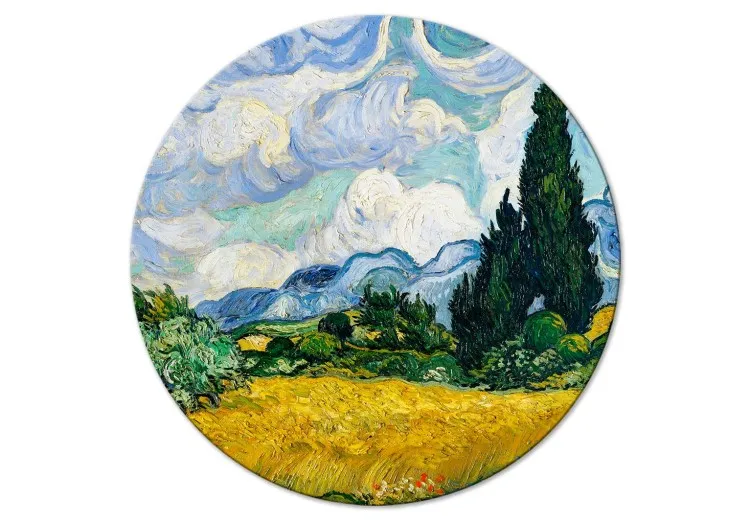 Vincent Van Gogh - paesaggio con campo giallo di salvia e cipressi