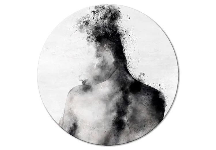 Disegno astratto - schizzo in bianco e nero di una donna di spalle