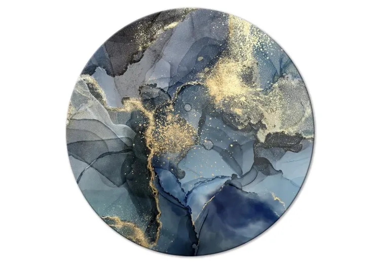 Striature decorative - macchie di inchiostro blu con limatura d'oro