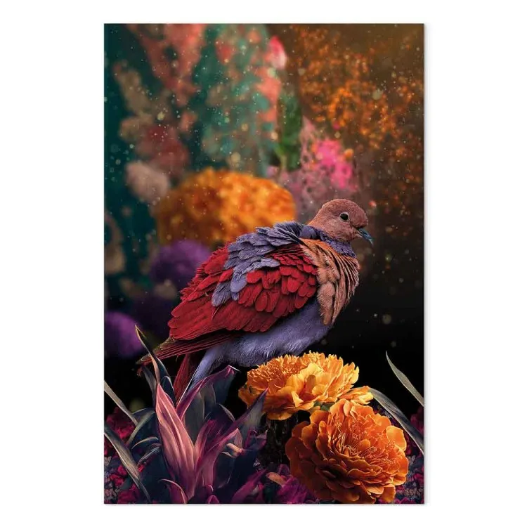 Natura selvaggia (1-parte) - uccello colorato tra piante multicolori