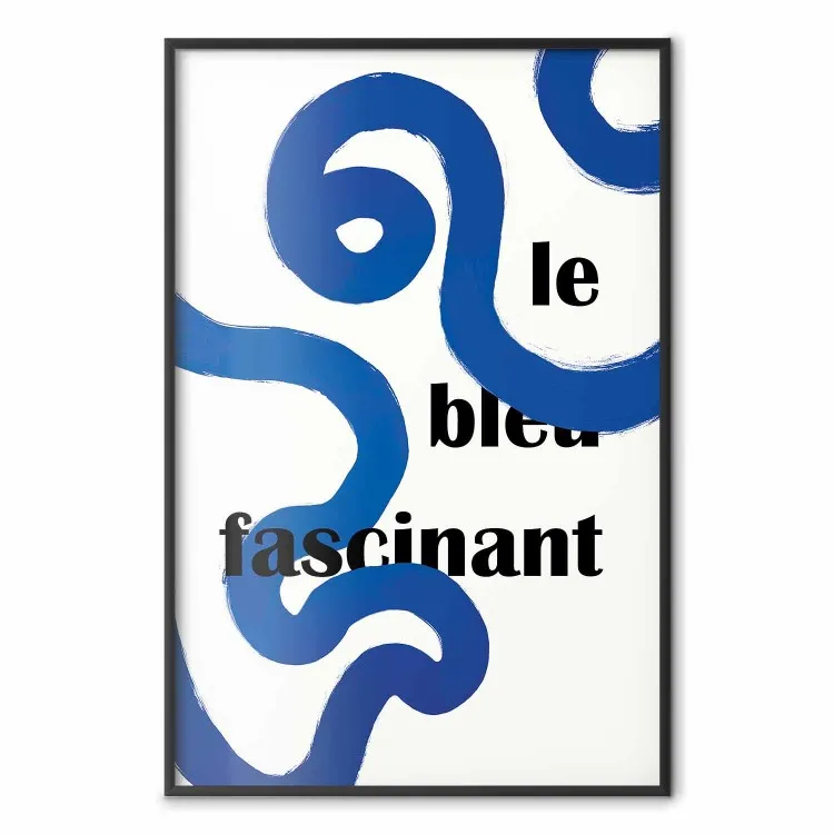 Blu affascinante - linee astratte intrecciate con scritte