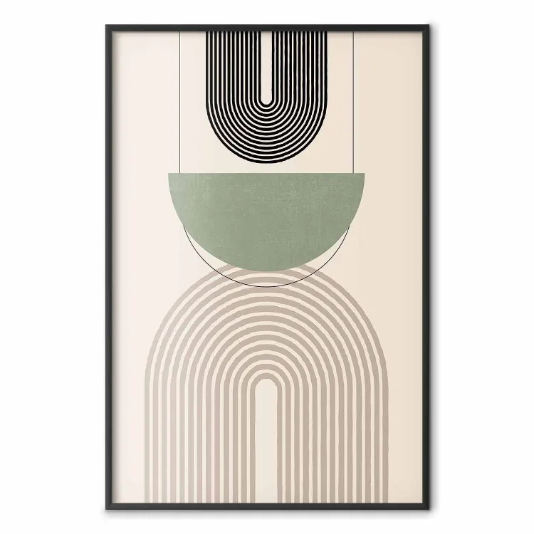 Astratto - forme geometriche - nero, marrone e verde