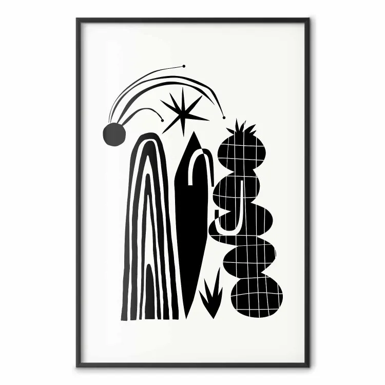 Composizione monocromatica - archi e forme vegetali in bianco e nero