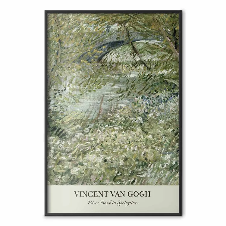 Riproduzione di Van Gogh - Riva del fiume in primavera nel verde
