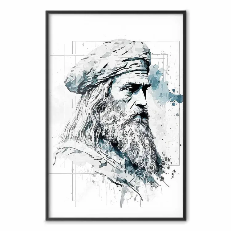 Da Vinci - ritratto in bianco e nero dell'artista generato dall'IA