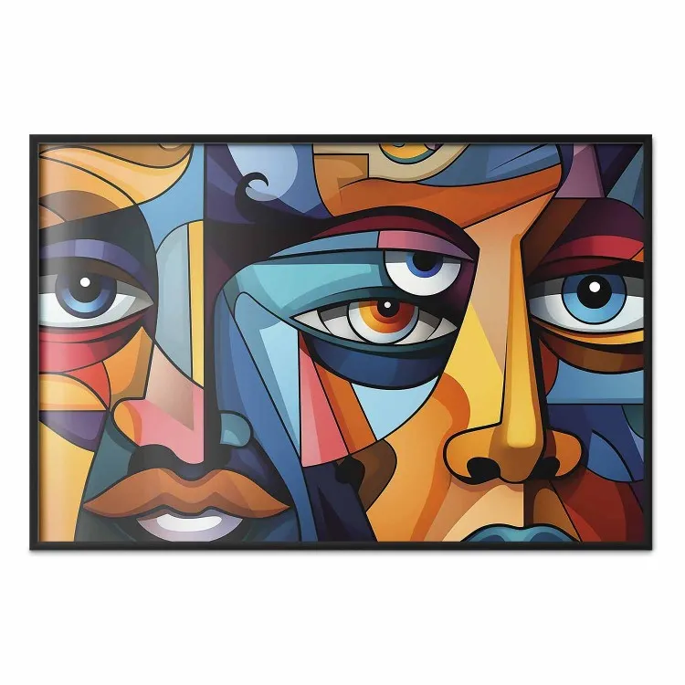 Volti cubisti - composizione geometrica nello stile di Picasso