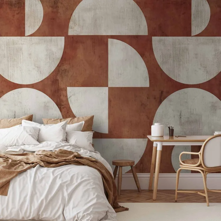 Geometric Composition - Crescents on a Terracotta Background