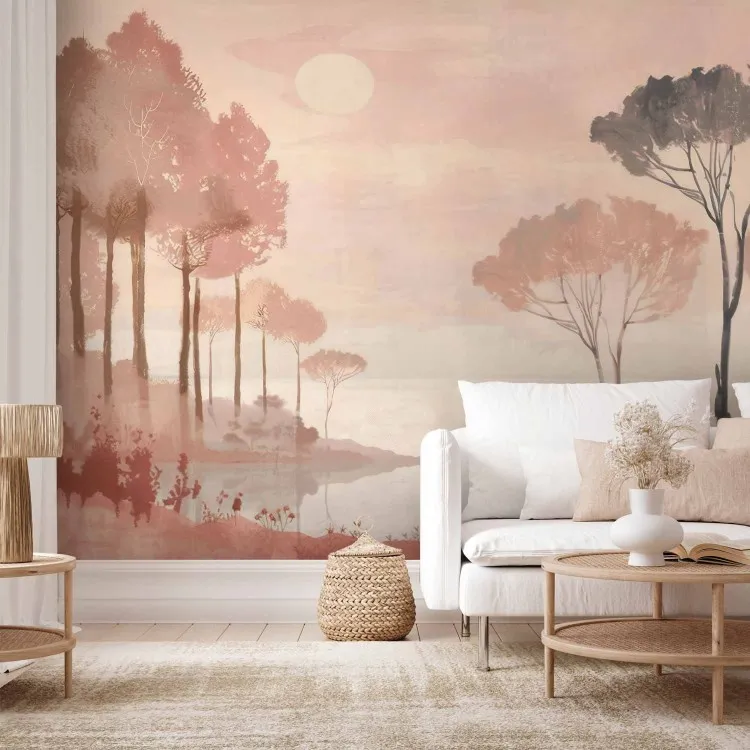Paesaggio sottile - composizione con natura nel colore terracotta