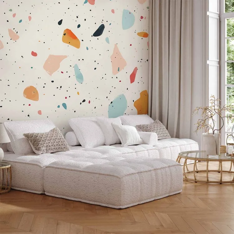 Sfondo a terrazzo - elementi colorati su sfondo chiaro