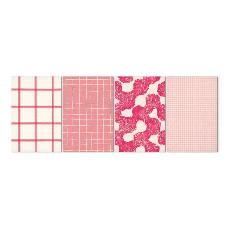Modelli rosa - griglie e macchie pastello su uno sfondo chiaro