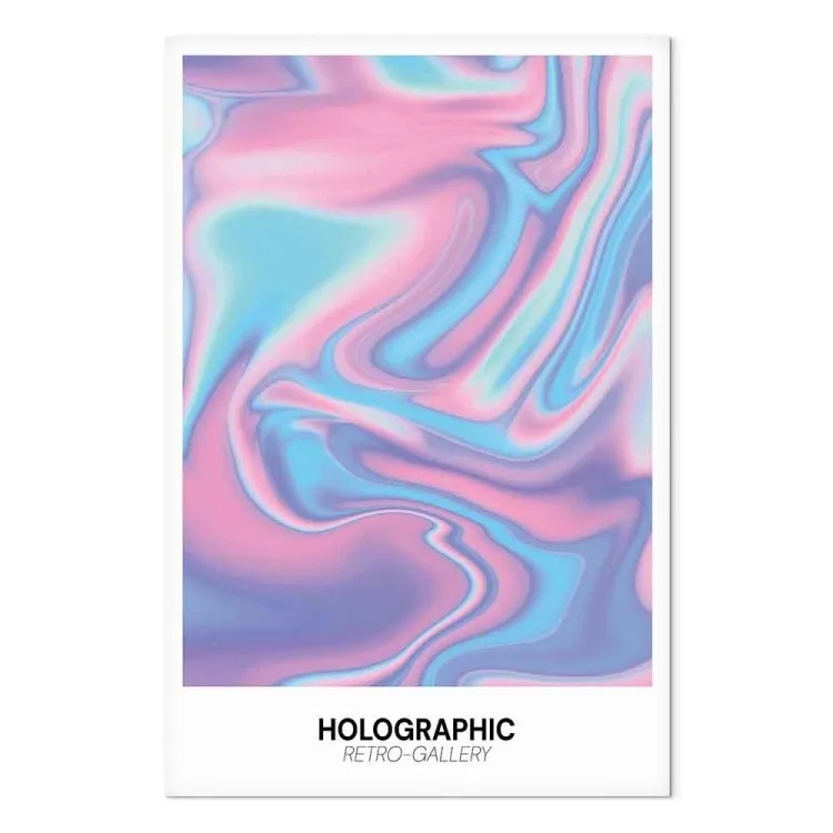 Holo-dream - onde arcobaleno e sfumature retrò su sfondo bianco