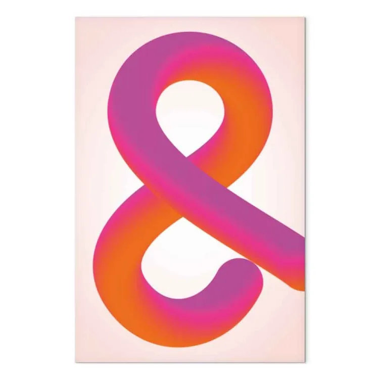 Illusione ampersand - figura gradiente rosa e arancione