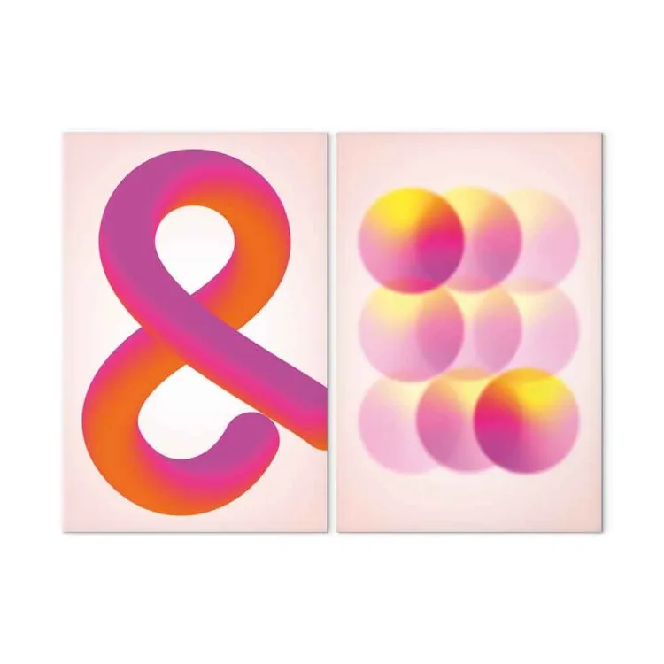 Simbolo gradiente - ampersand arancione palline rosa