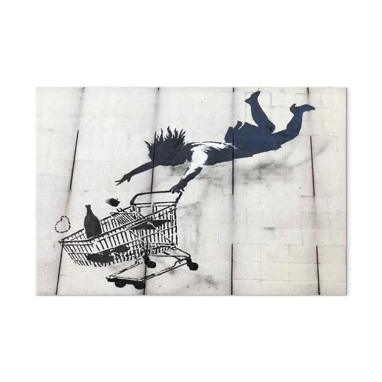 Donna che cade con il carrello della spesa (Banksy)