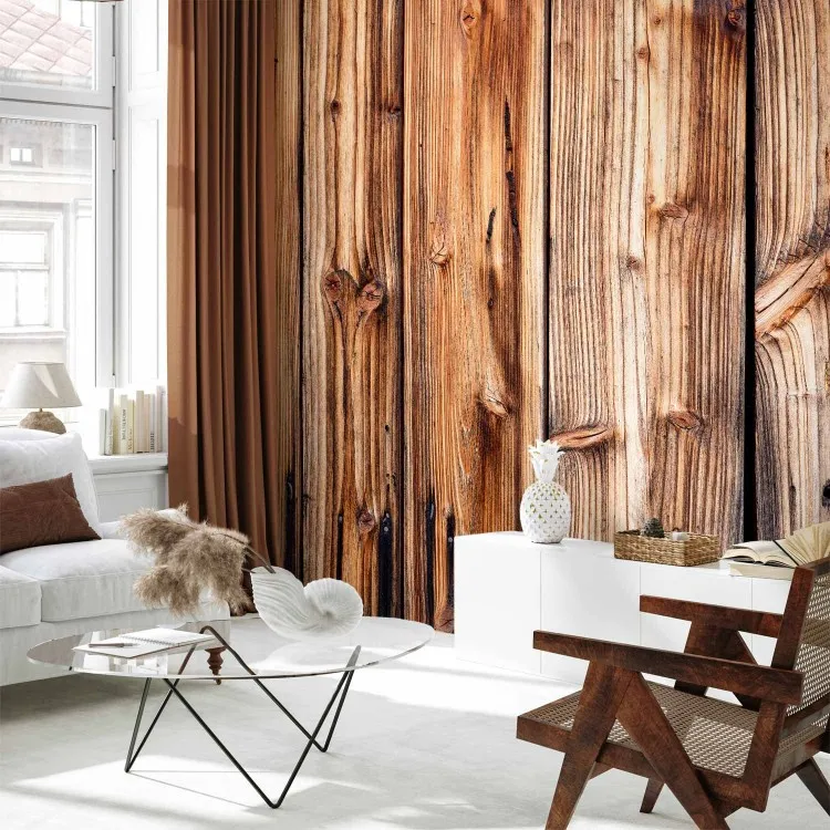 Stanza - Composizione marrone con texture di tavole di legno