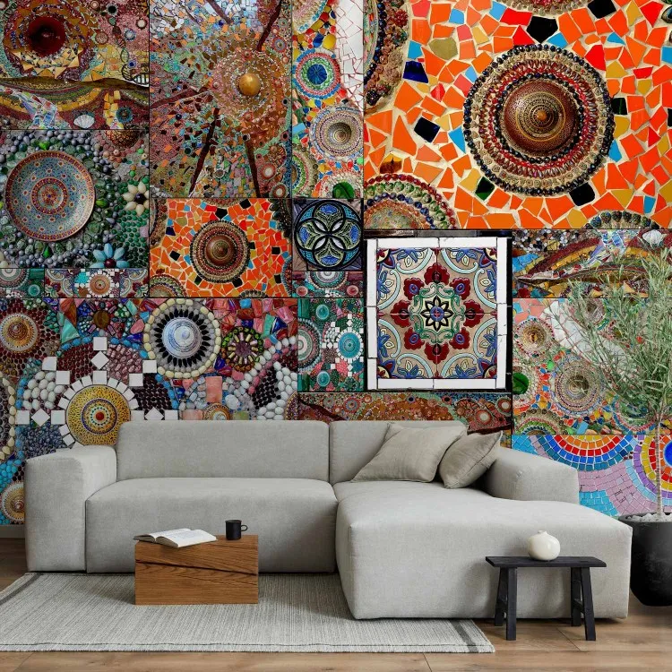 Tesori marocchini - colorata composizione di pietre in mosaico